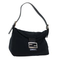 FENDI Mamma Baguette Shoulder Bag Nylon Black 51886