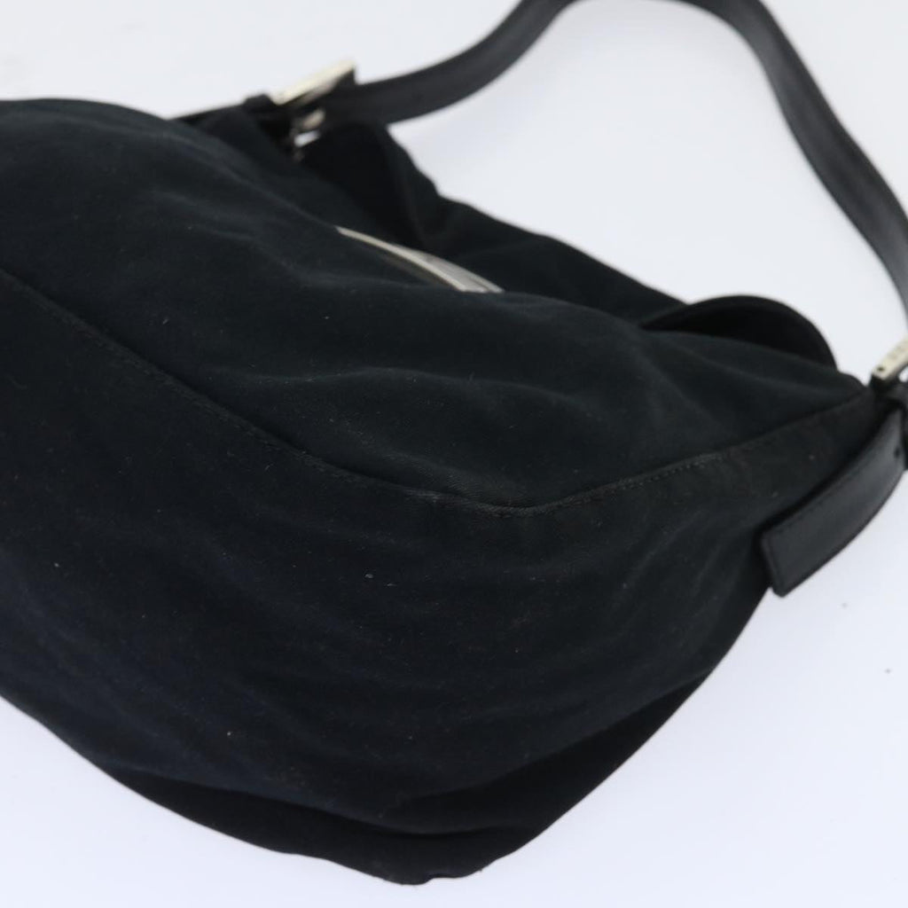 FENDI Mamma Baguette Shoulder Bag Nylon Black 51886