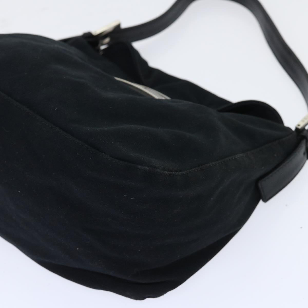 FENDI Mamma Baguette Shoulder Bag Nylon Black 51886