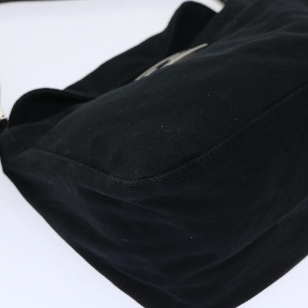 FENDI Mamma Baguette Shoulder Bag Nylon Black 51886