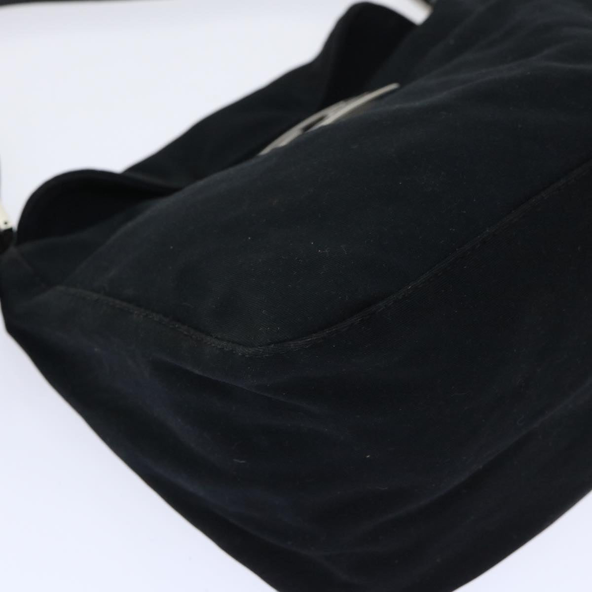 FENDI Mamma Baguette Shoulder Bag Nylon Black 51886