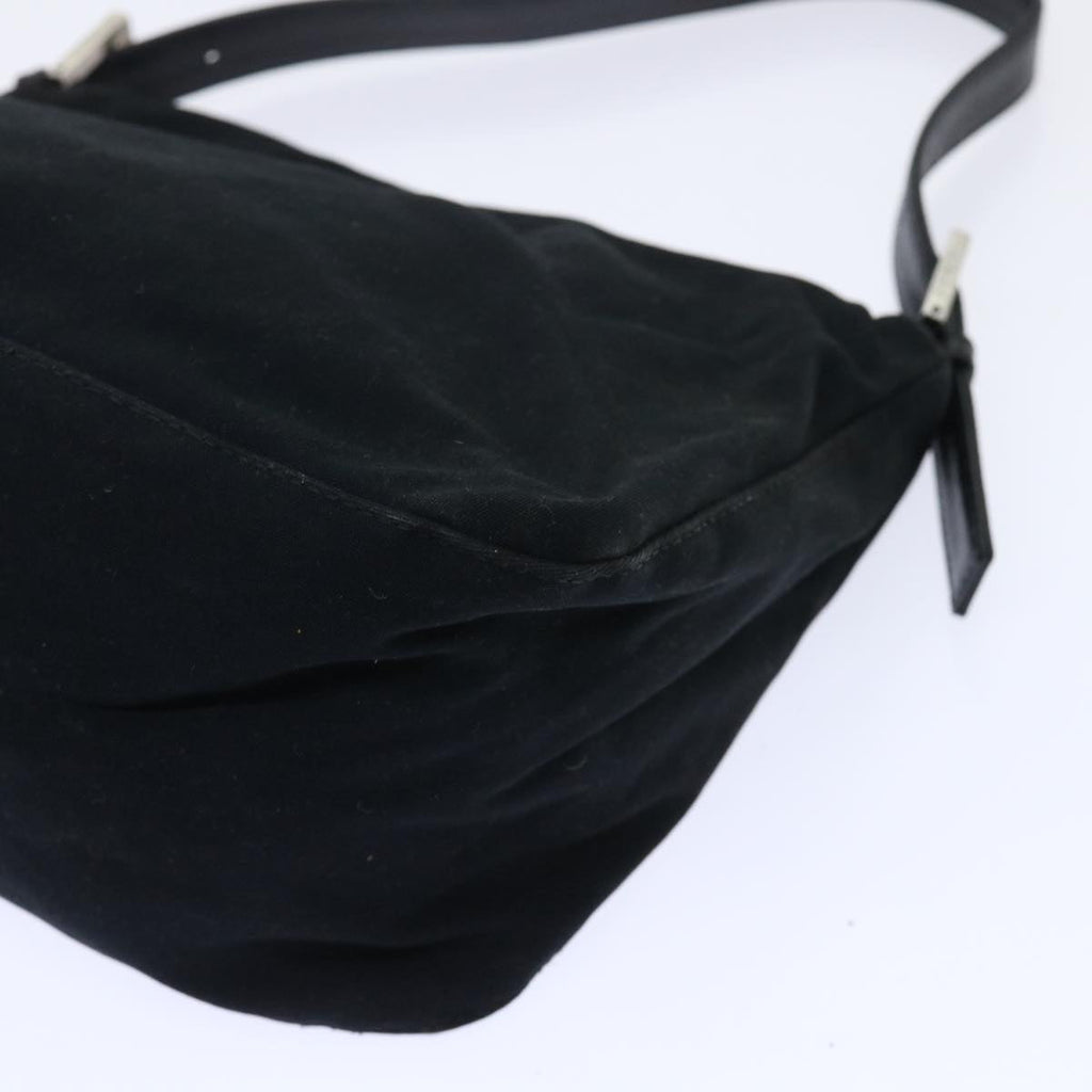 FENDI Mamma Baguette Shoulder Bag Nylon Black 51886
