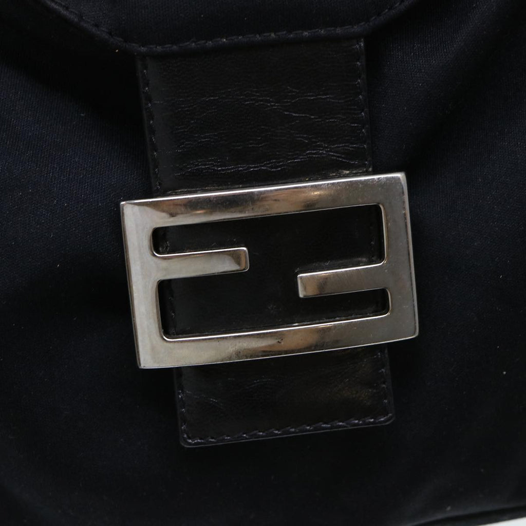 FENDI Mamma Baguette Shoulder Bag Nylon Black 51886