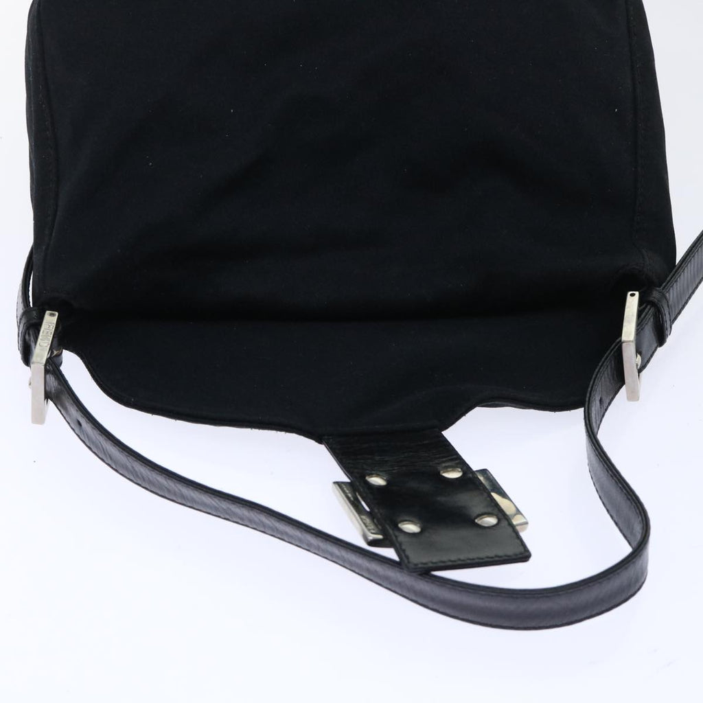 FENDI Mamma Baguette Shoulder Bag Nylon Black 51886