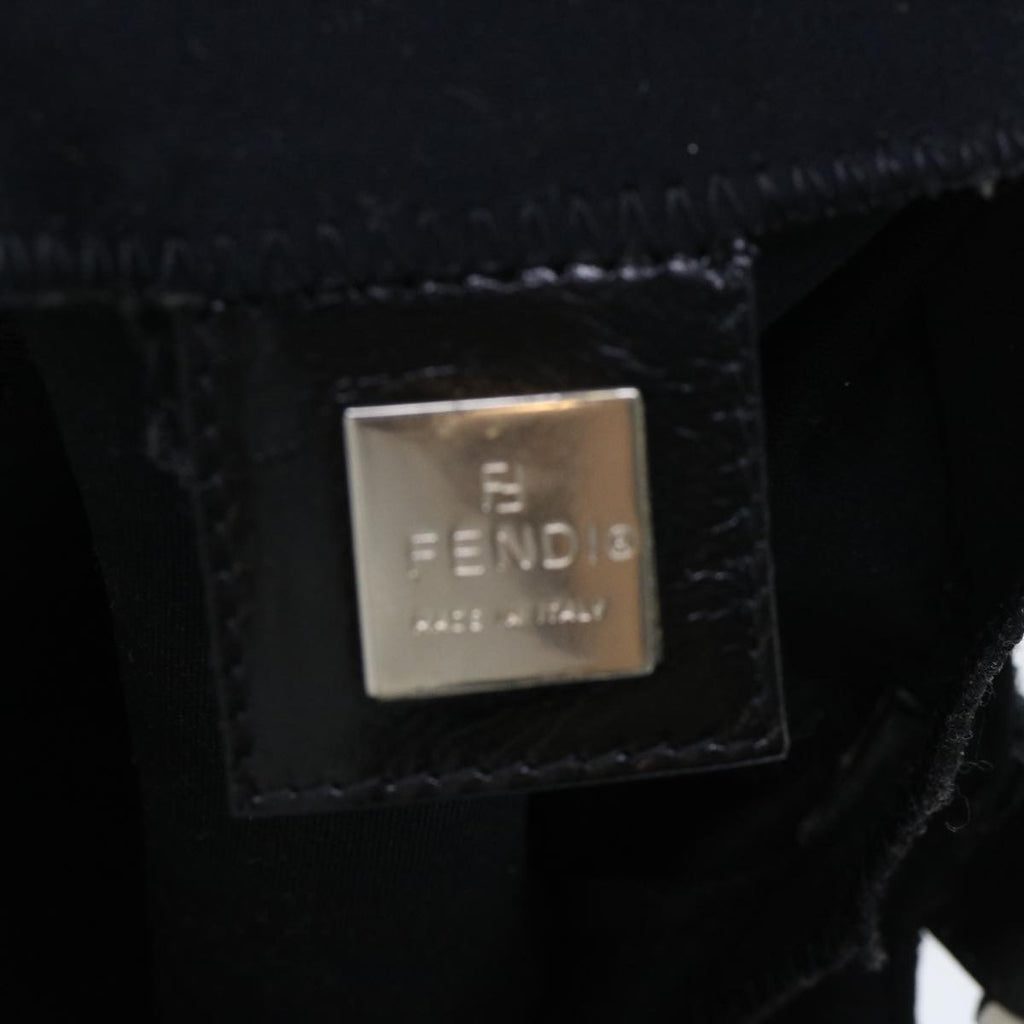 FENDI Mamma Baguette Shoulder Bag Nylon Black 51886