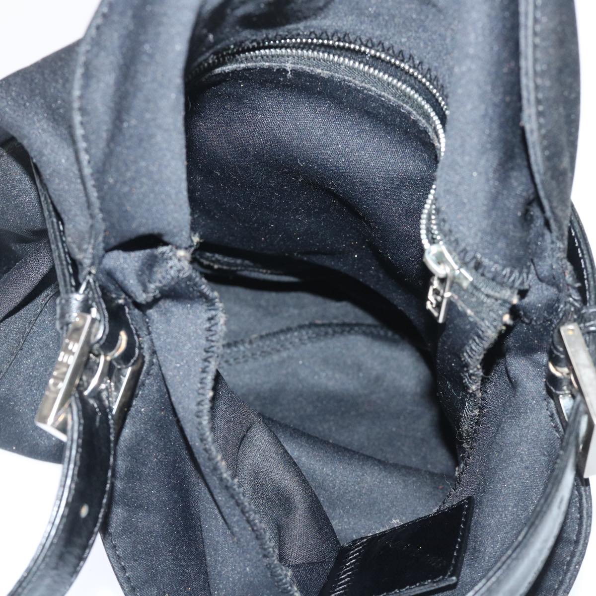 FENDI Mamma Baguette Shoulder Bag Nylon Black 51886