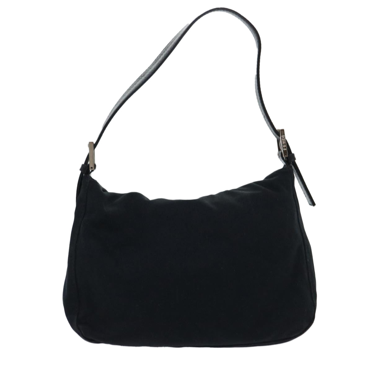 FENDI Mamma Baguette Shoulder Bag Nylon Black 51886