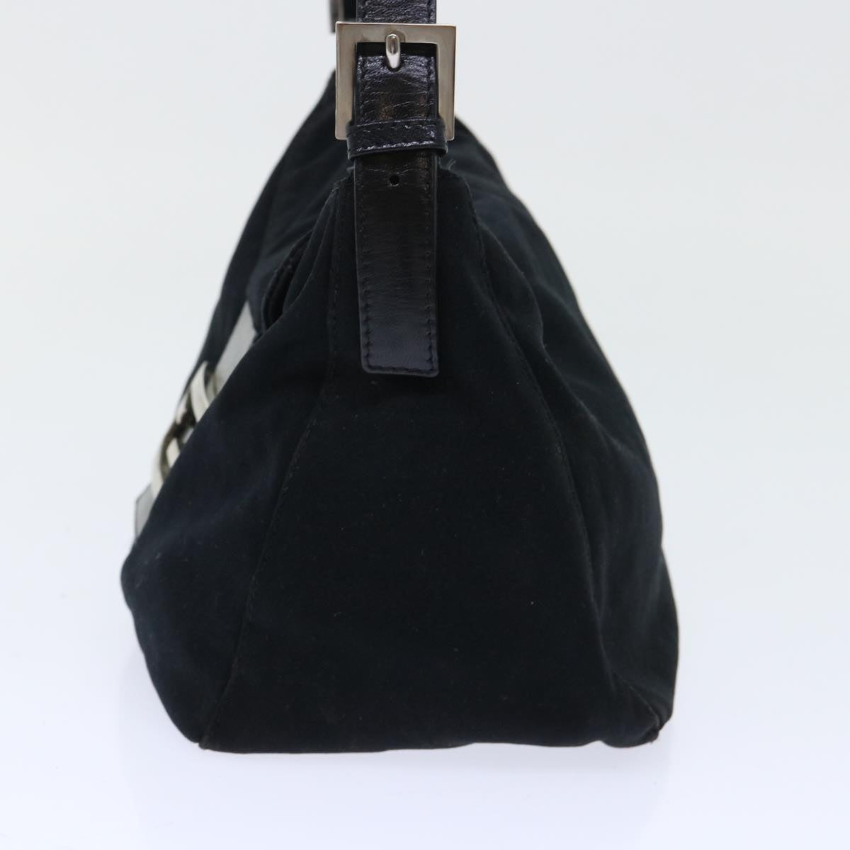 FENDI Mamma Baguette Shoulder Bag Nylon Black 51886
