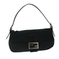 FENDI Mamma Baguette Shoulder Bag Nylon Black 51887