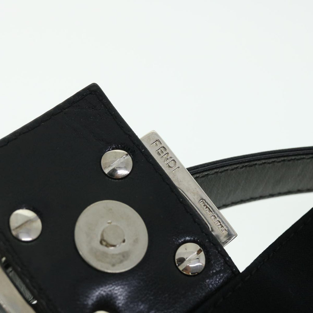 FENDI Mamma Baguette Shoulder Bag Nylon Black 51887