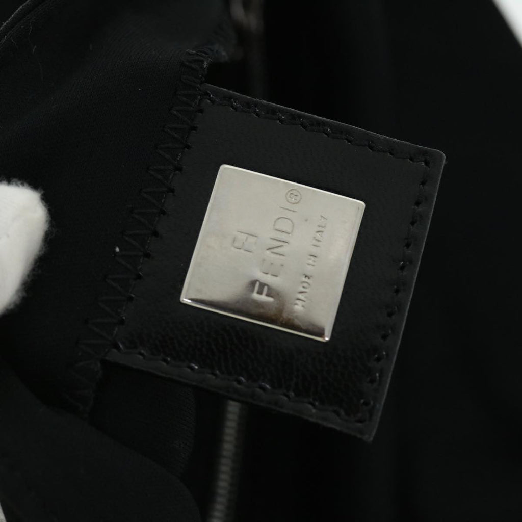 FENDI Mamma Baguette Shoulder Bag Nylon Black 51887