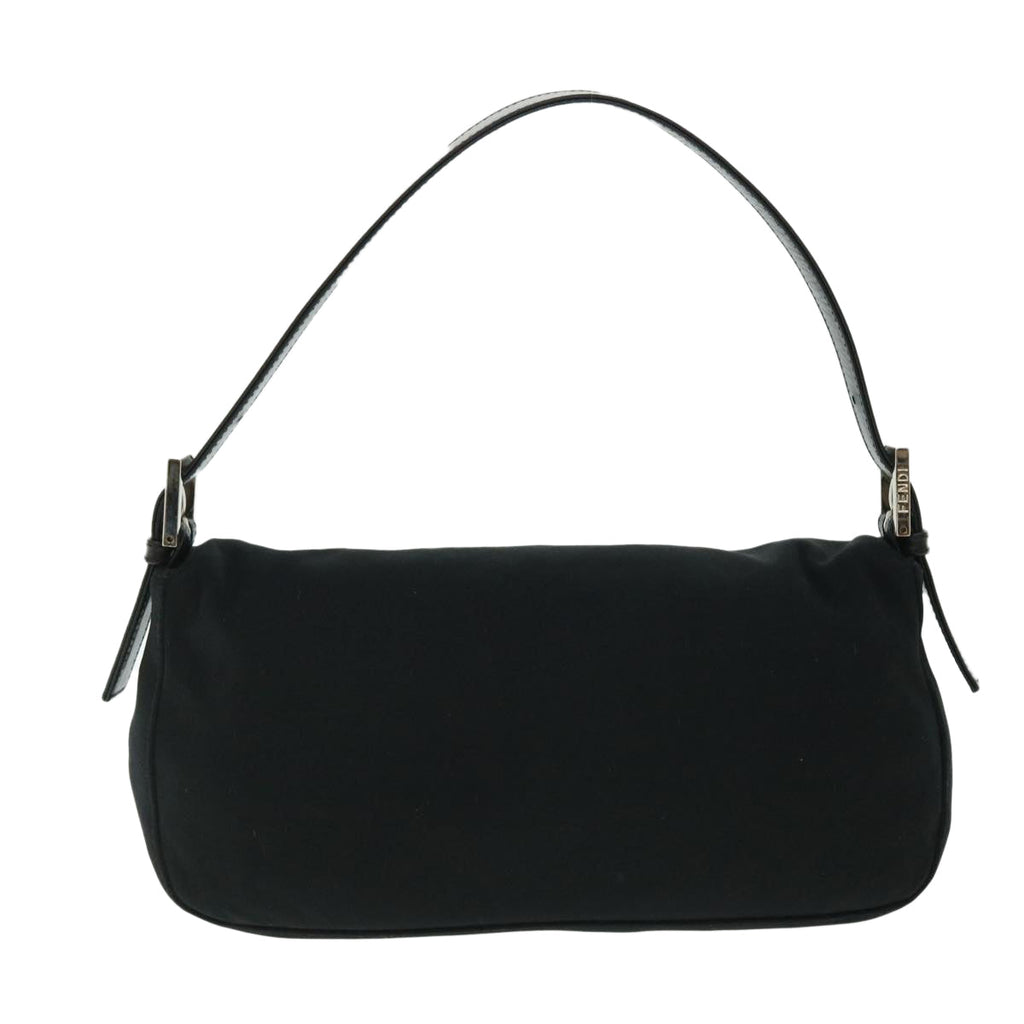 FENDI Mamma Baguette Shoulder Bag Nylon Black 51887