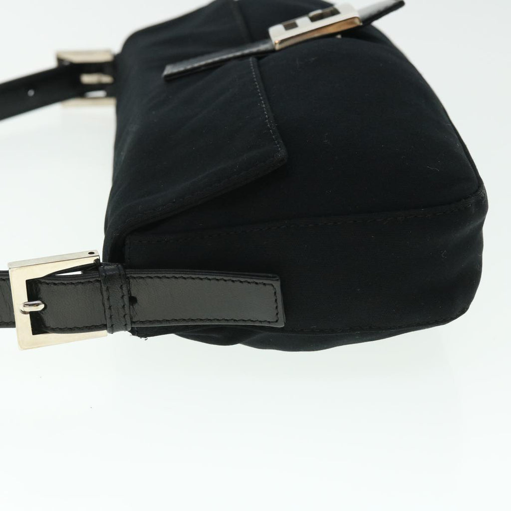 FENDI Mamma Baguette Shoulder Bag Nylon Black 51887