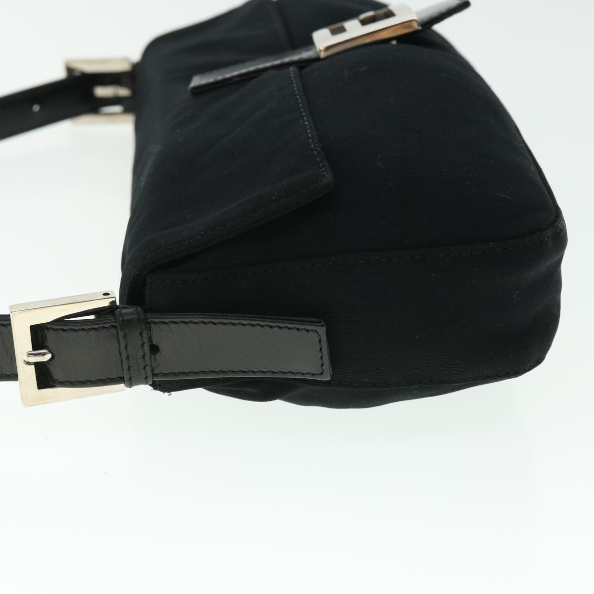 FENDI Mamma Baguette Shoulder Bag Nylon Black 51887