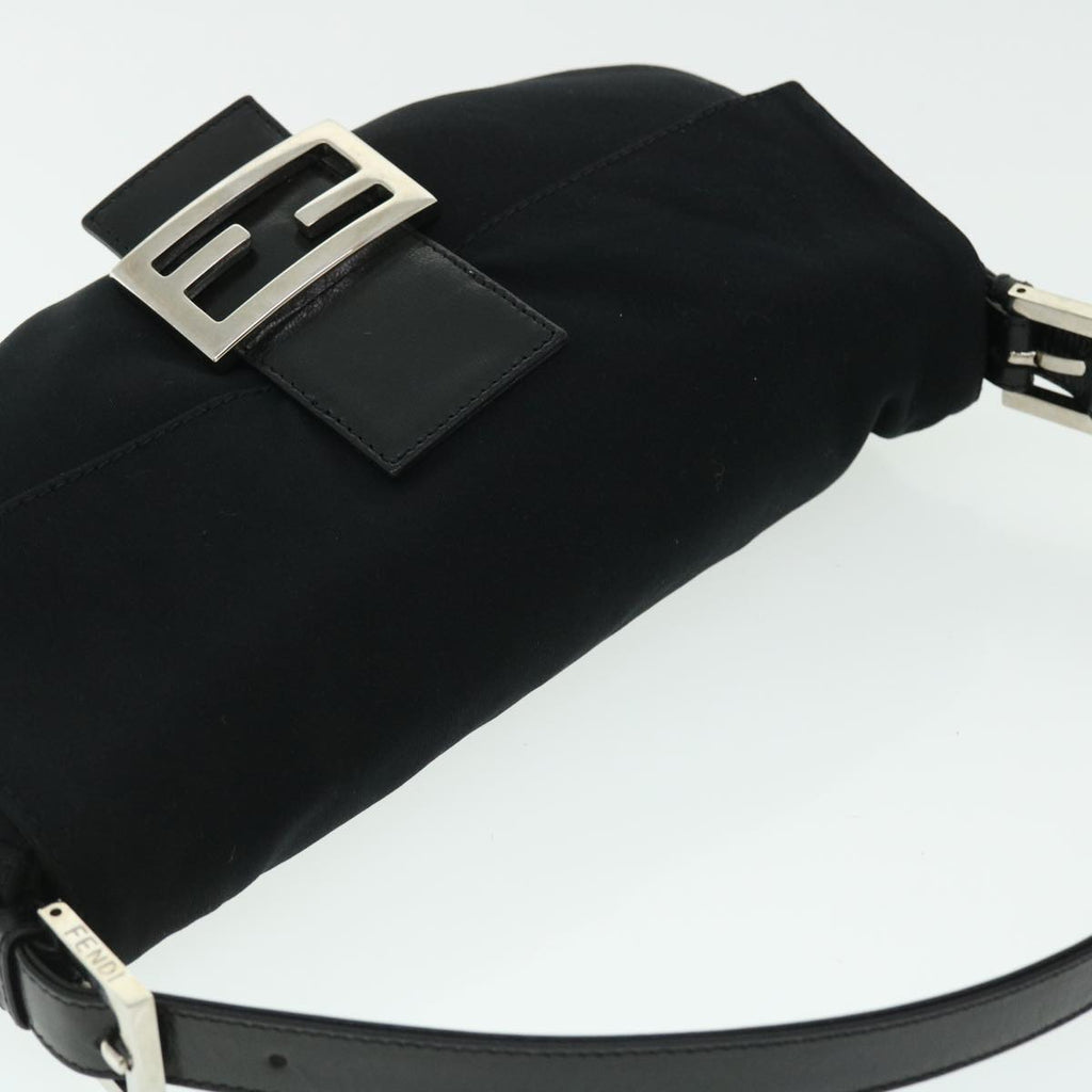 FENDI Mamma Baguette Shoulder Bag Nylon Black 51887