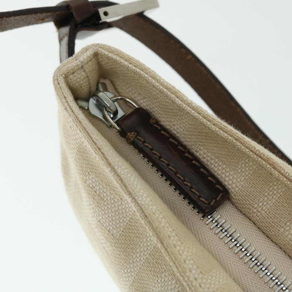FENDI Zucca Canvas Mamma Baguette Shoulder Bag Beige 51888
