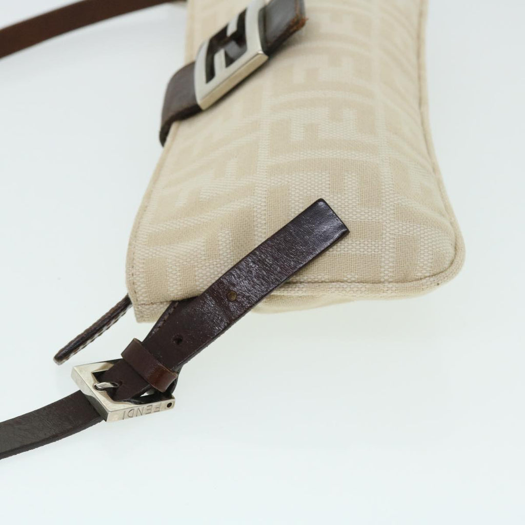FENDI Zucca Canvas Mamma Baguette Shoulder Bag Beige 51888