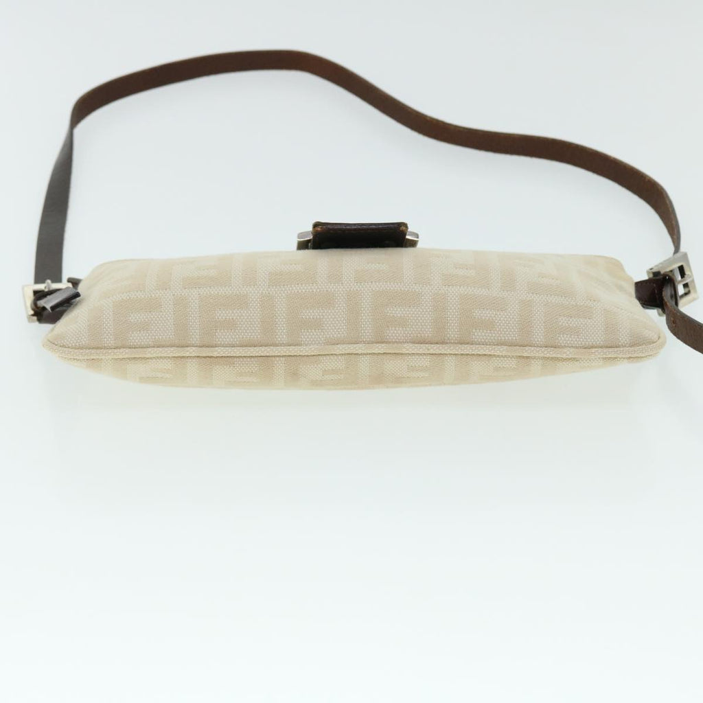 FENDI Zucca Canvas Mamma Baguette Shoulder Bag Beige 51888