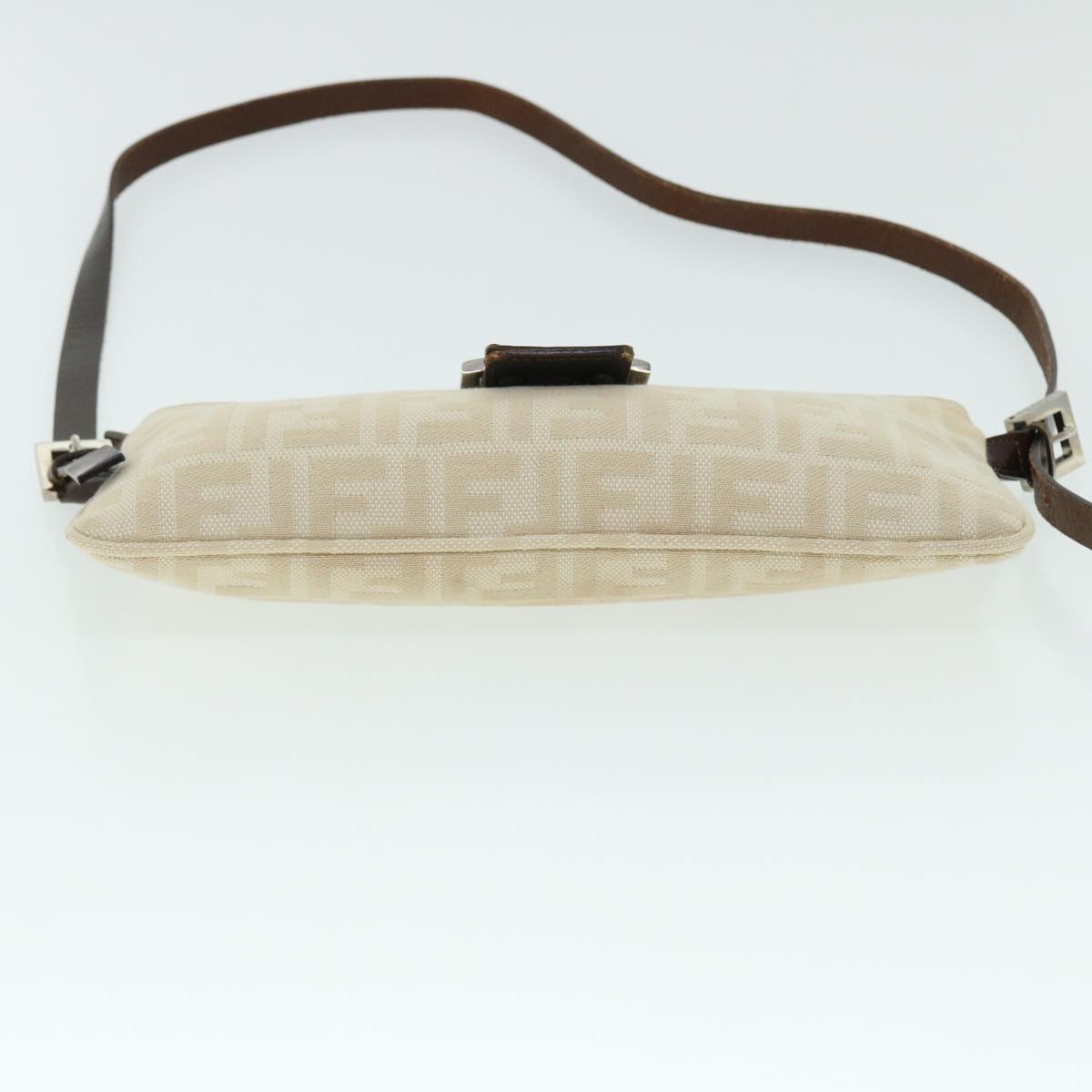 FENDI Zucca Canvas Mamma Baguette Shoulder Bag Beige 51888