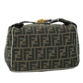 FENDI Zucca Canvas Vanity pouch Hand Bag Nylon Brown Black purple 51889