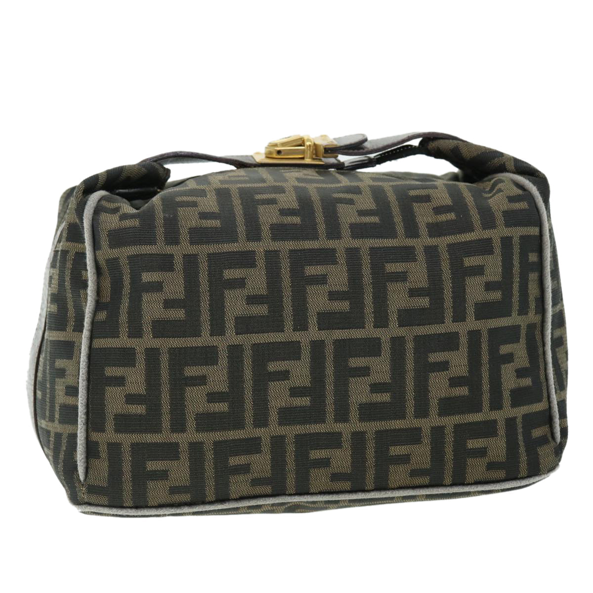 FENDI Zucca Canvas Vanity pouch Hand Bag Nylon Brown Black purple 51889