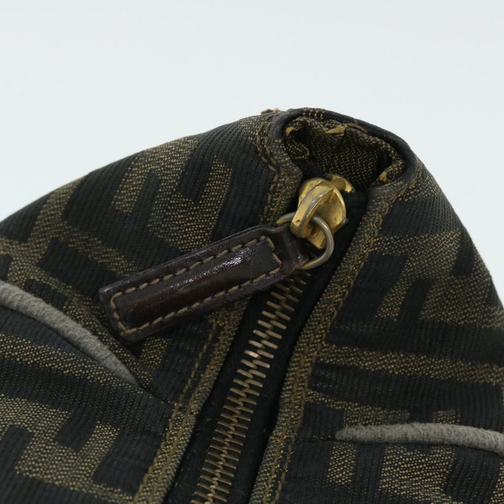 FENDI Zucca Canvas Vanity pouch Hand Bag Nylon Brown Black purple 51889