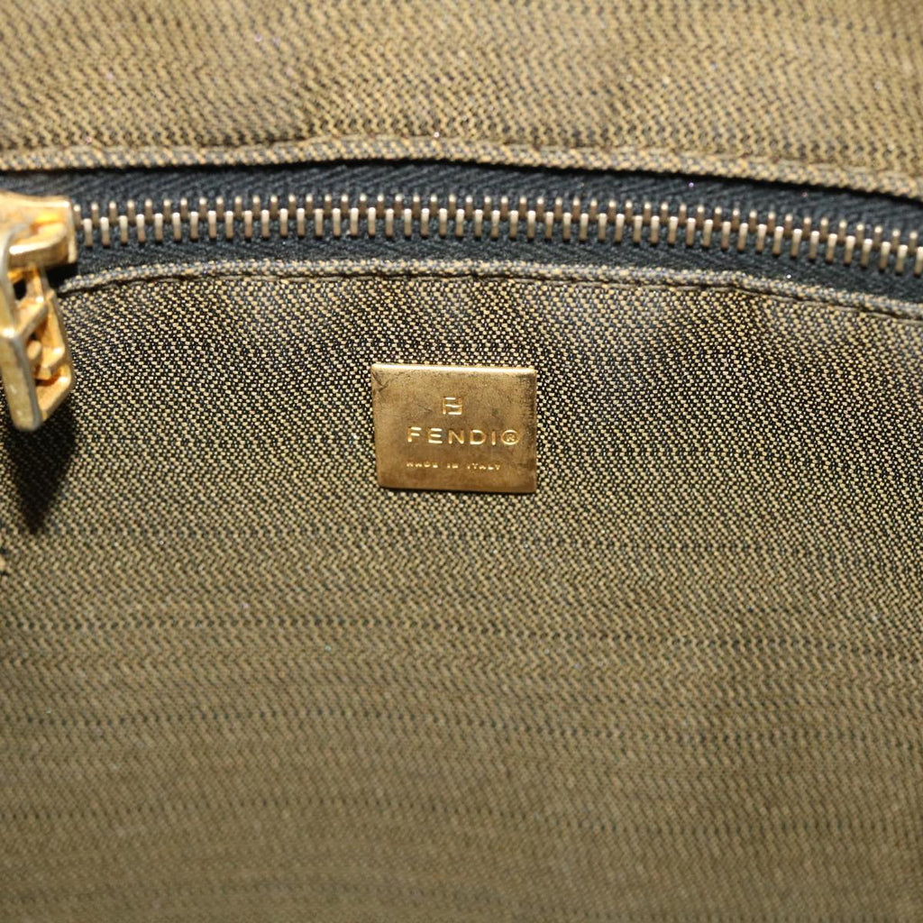 FENDI Zucca Canvas Vanity pouch Hand Bag Nylon Brown Black purple 51889
