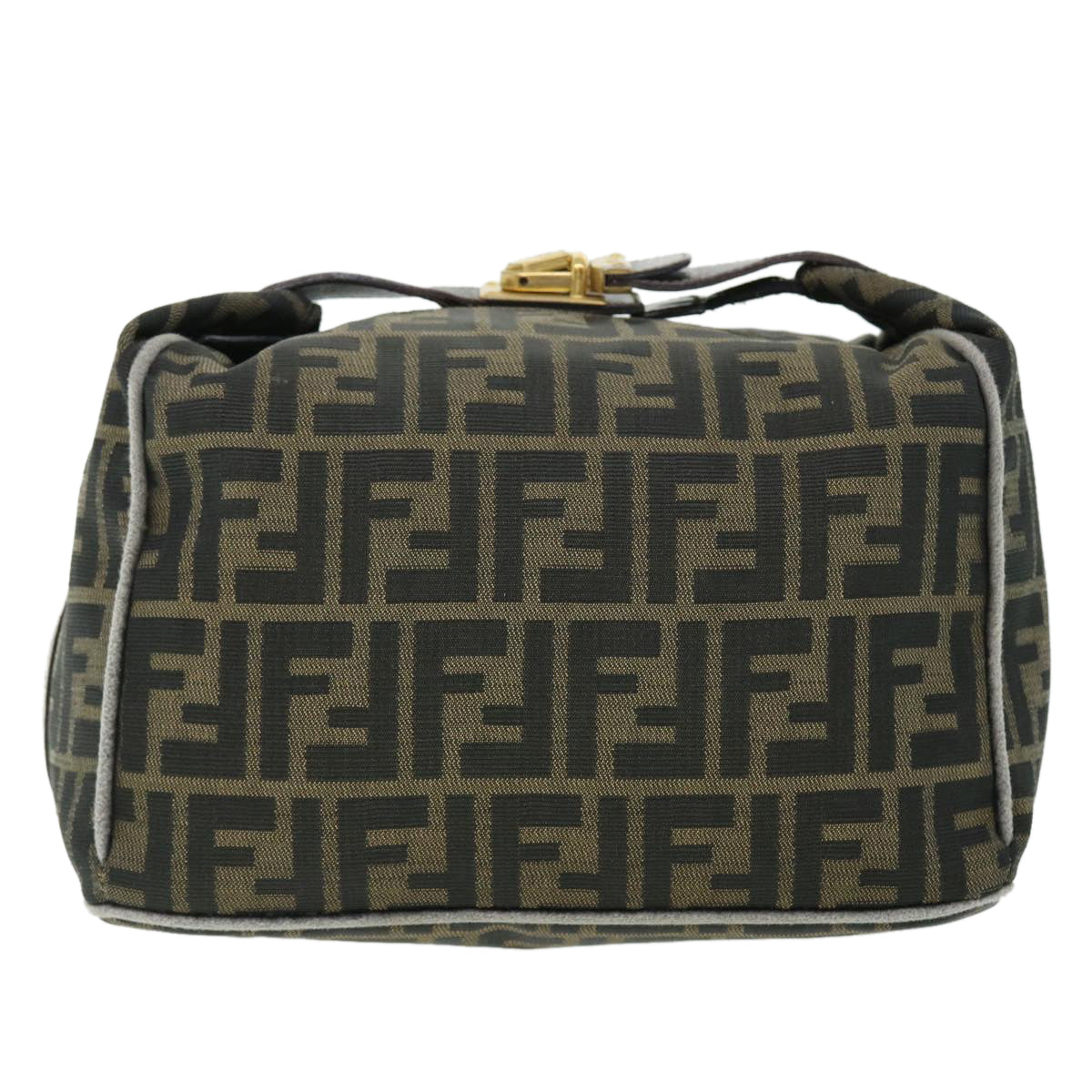 FENDI Zucca Canvas Vanity pouch Hand Bag Nylon Brown Black purple 51889