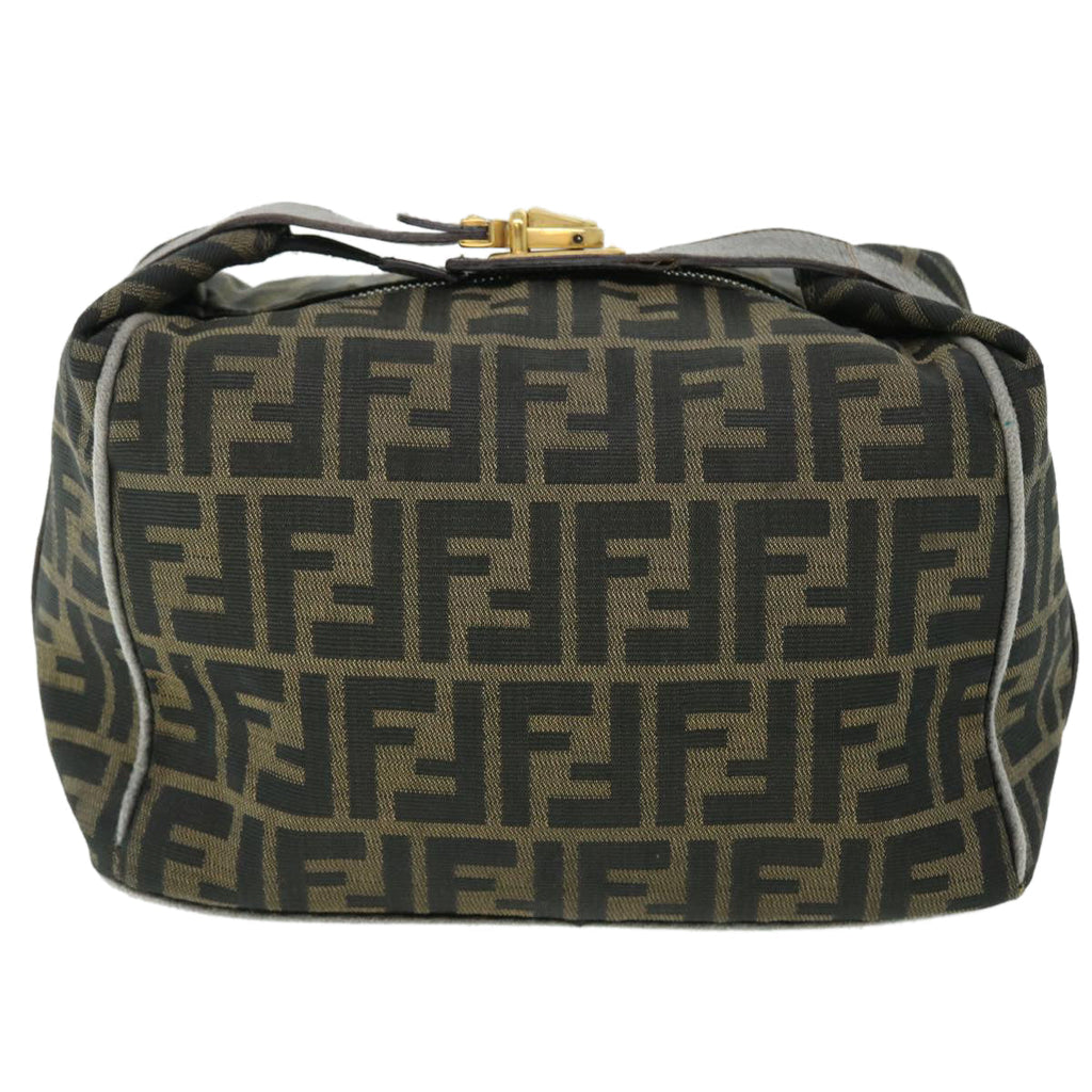 FENDI Zucca Canvas Vanity pouch Hand Bag Nylon Brown Black purple 51889