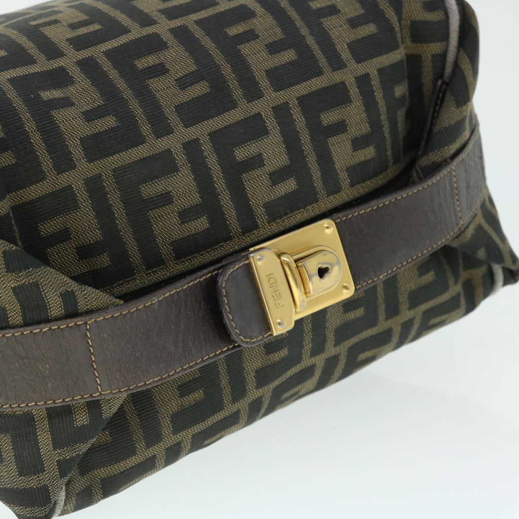 FENDI Zucca Canvas Vanity pouch Hand Bag Nylon Brown Black purple 51889