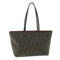 FENDI Zucca Canvas Tote Bag PVC Leather Brown Black purple 51890