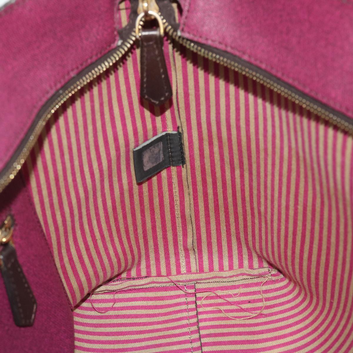FENDI Zucca Canvas Tote Bag PVC Leather Brown Black purple 51890