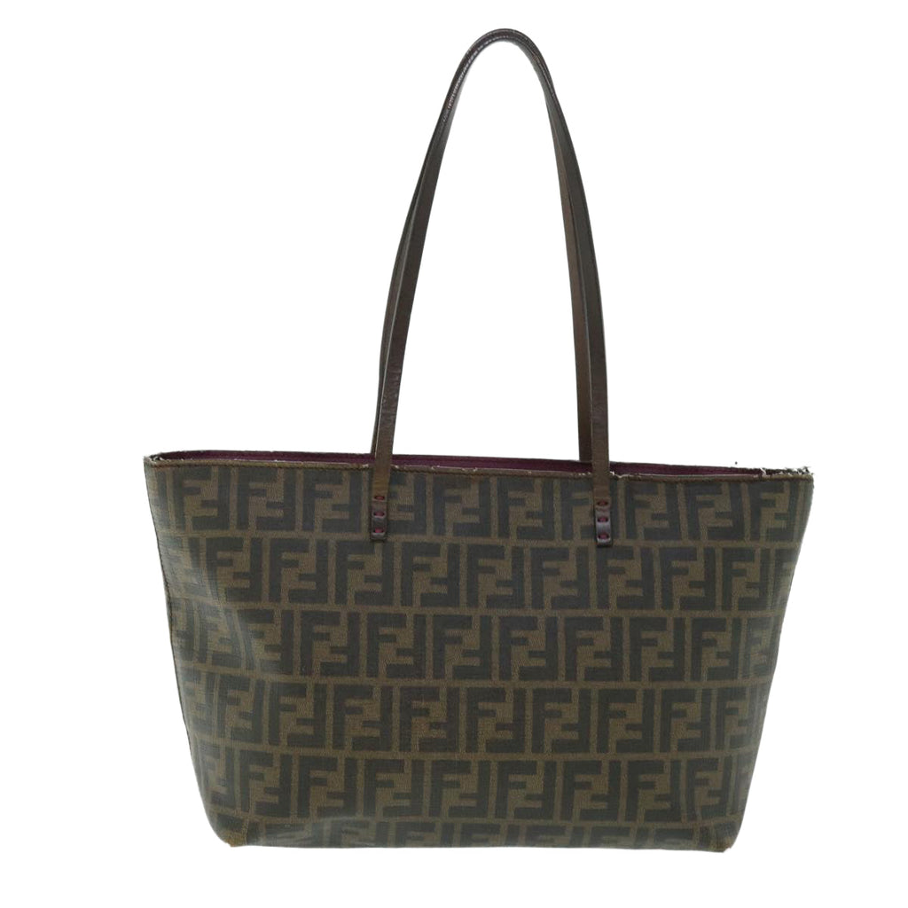 FENDI Zucca Canvas Tote Bag PVC Leather Brown Black purple 51890