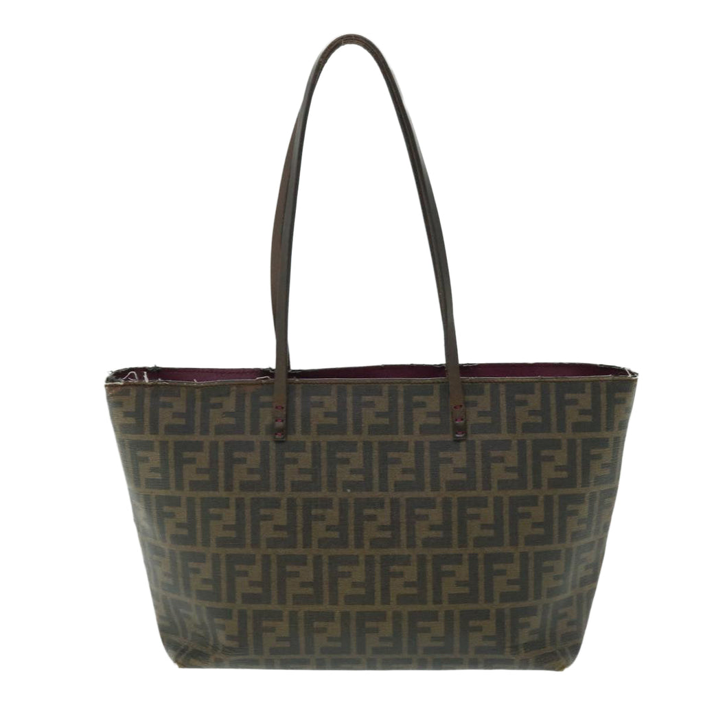 FENDI Zucca Canvas Tote Bag PVC Leather Brown Black purple 51890