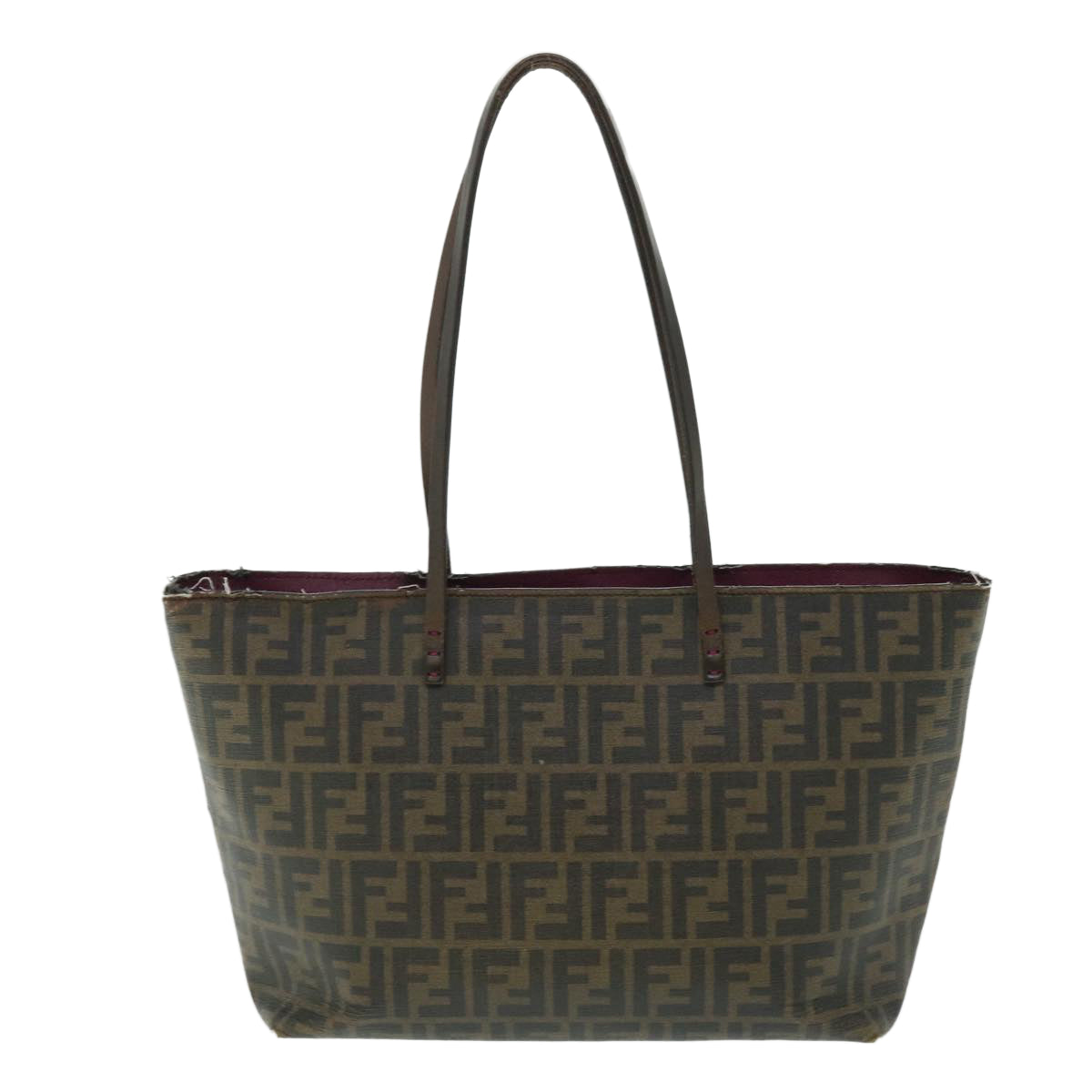 FENDI Zucca Canvas Tote Bag PVC Leather Brown Black purple 51890
