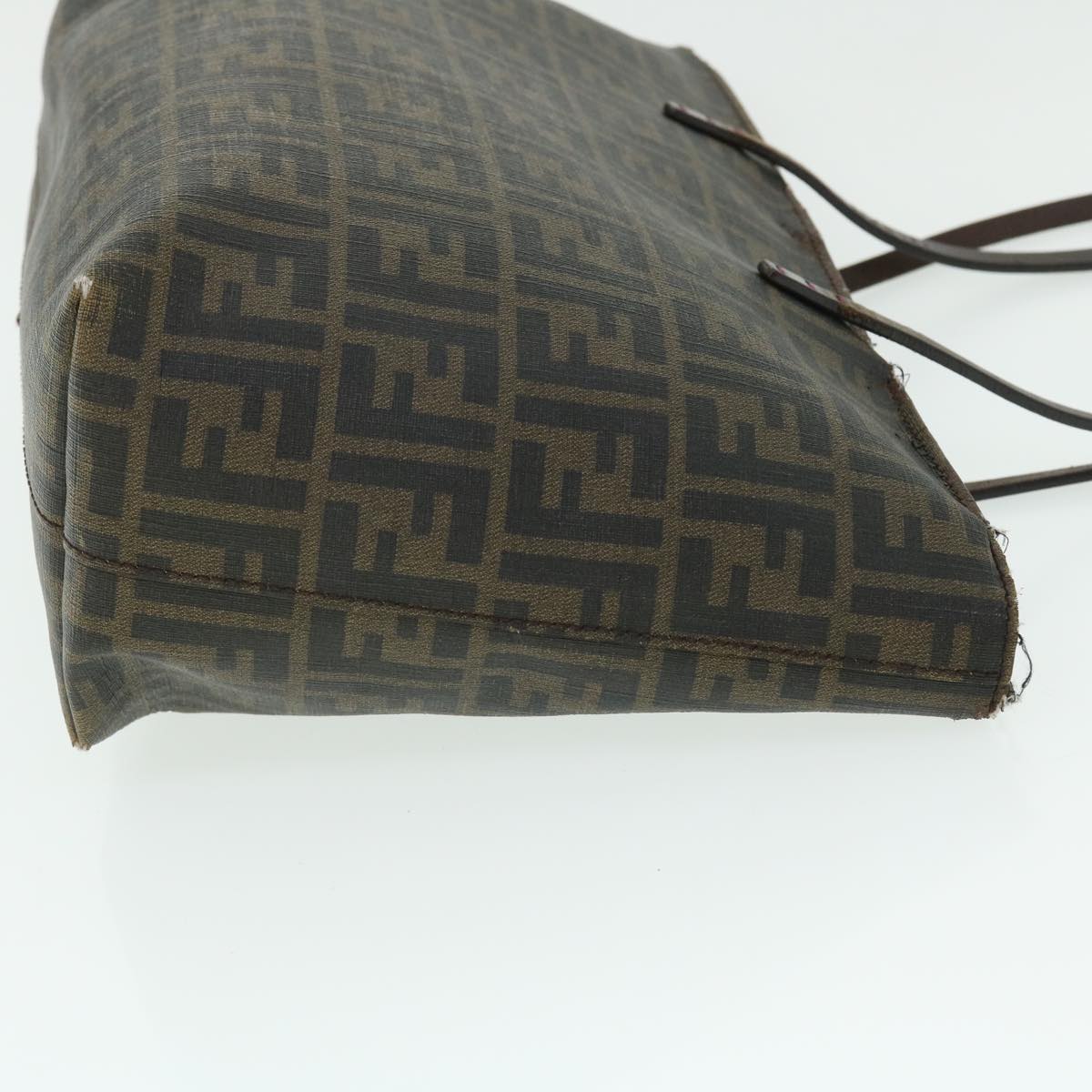FENDI Zucca Canvas Tote Bag PVC Leather Brown Black purple 51890
