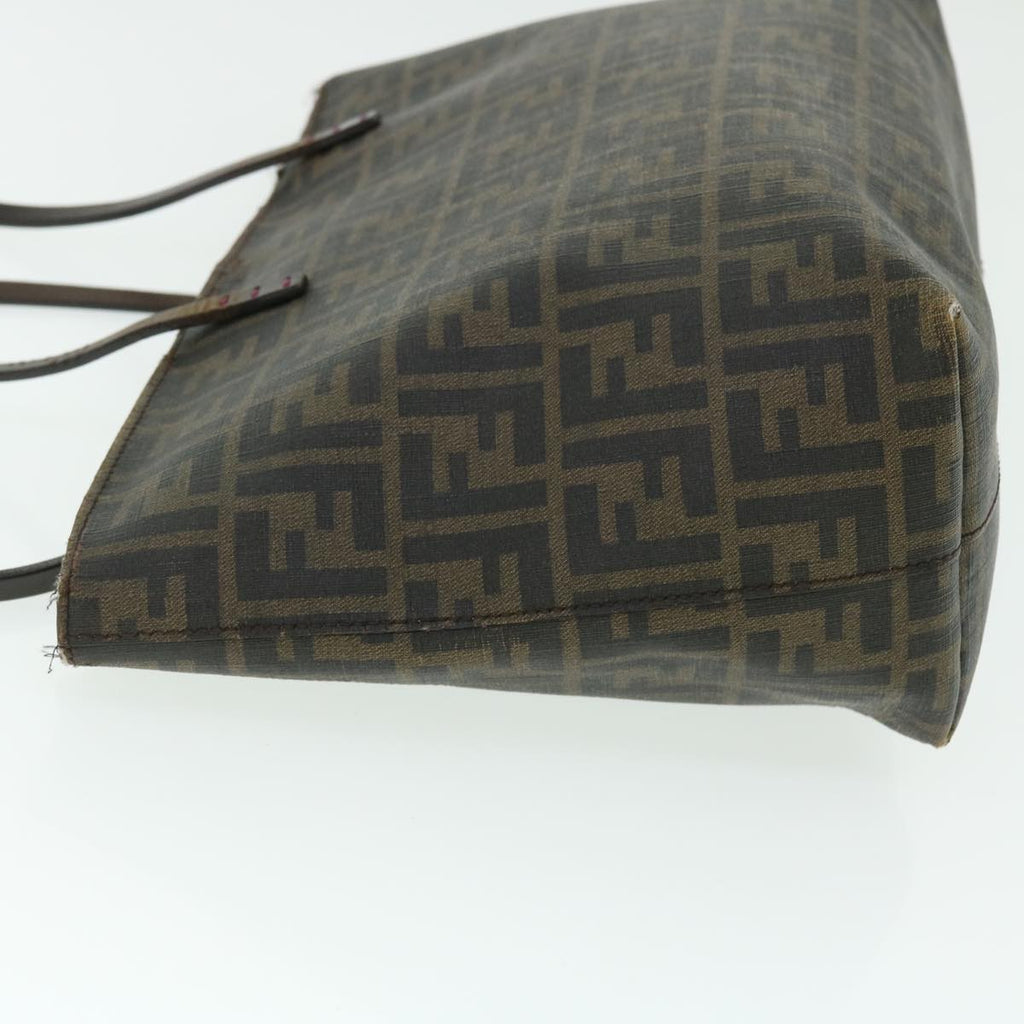 FENDI Zucca Canvas Tote Bag PVC Leather Brown Black purple 51890