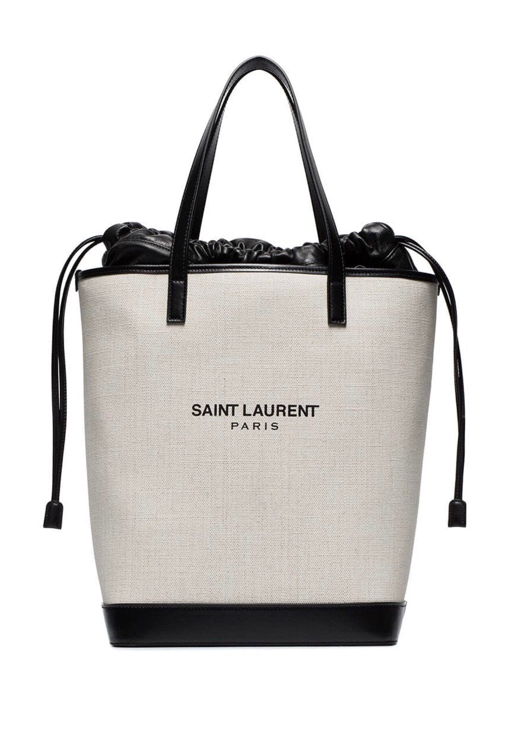 GLAMI Teddy MeGLAMIum Canvas Handle Bucket Tote Bag White For Women 13in/33cm YSL
