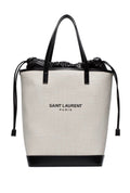 GLAMI Teddy MeGLAMIum Canvas Handle Bucket Tote Bag White For Women 13in/33cm YSL