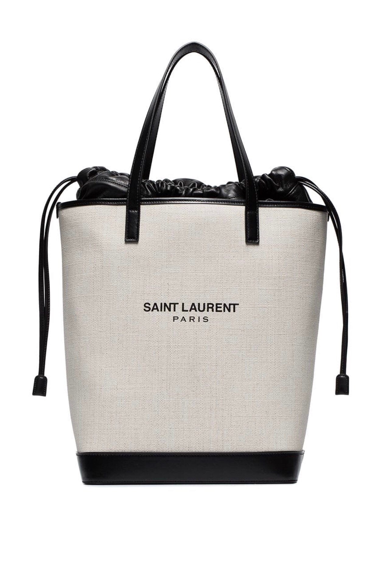 GLAMI Teddy MeGLAMIum Canvas Handle Bucket Tote Bag White For Women 13in/33cm YSL