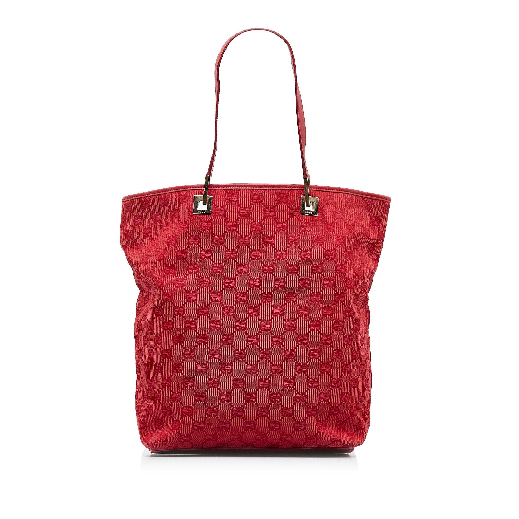 Red Gucci GG Canvas Tote