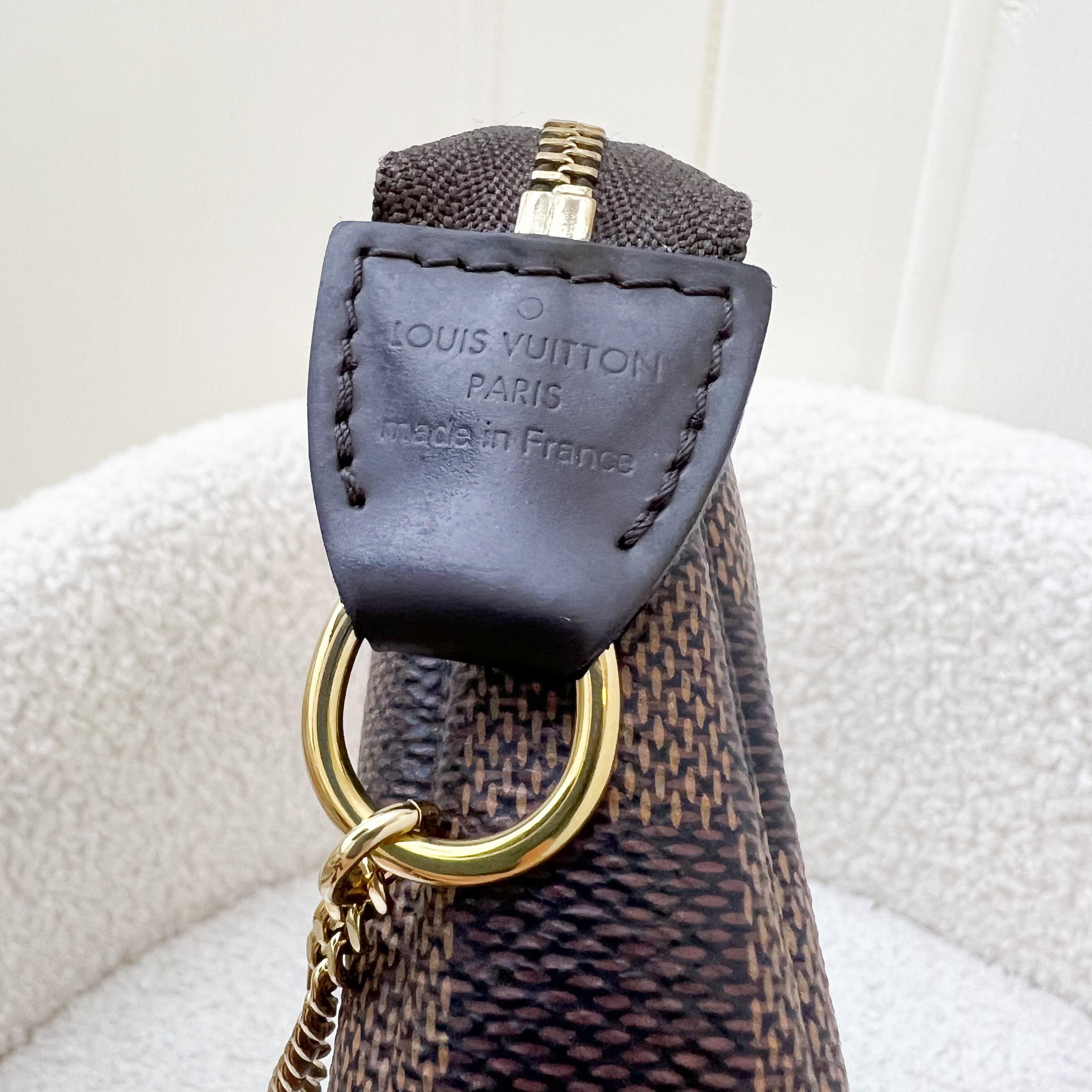 LV Mini Pochette Accessoires in Damier Ebene Canvas GHW
