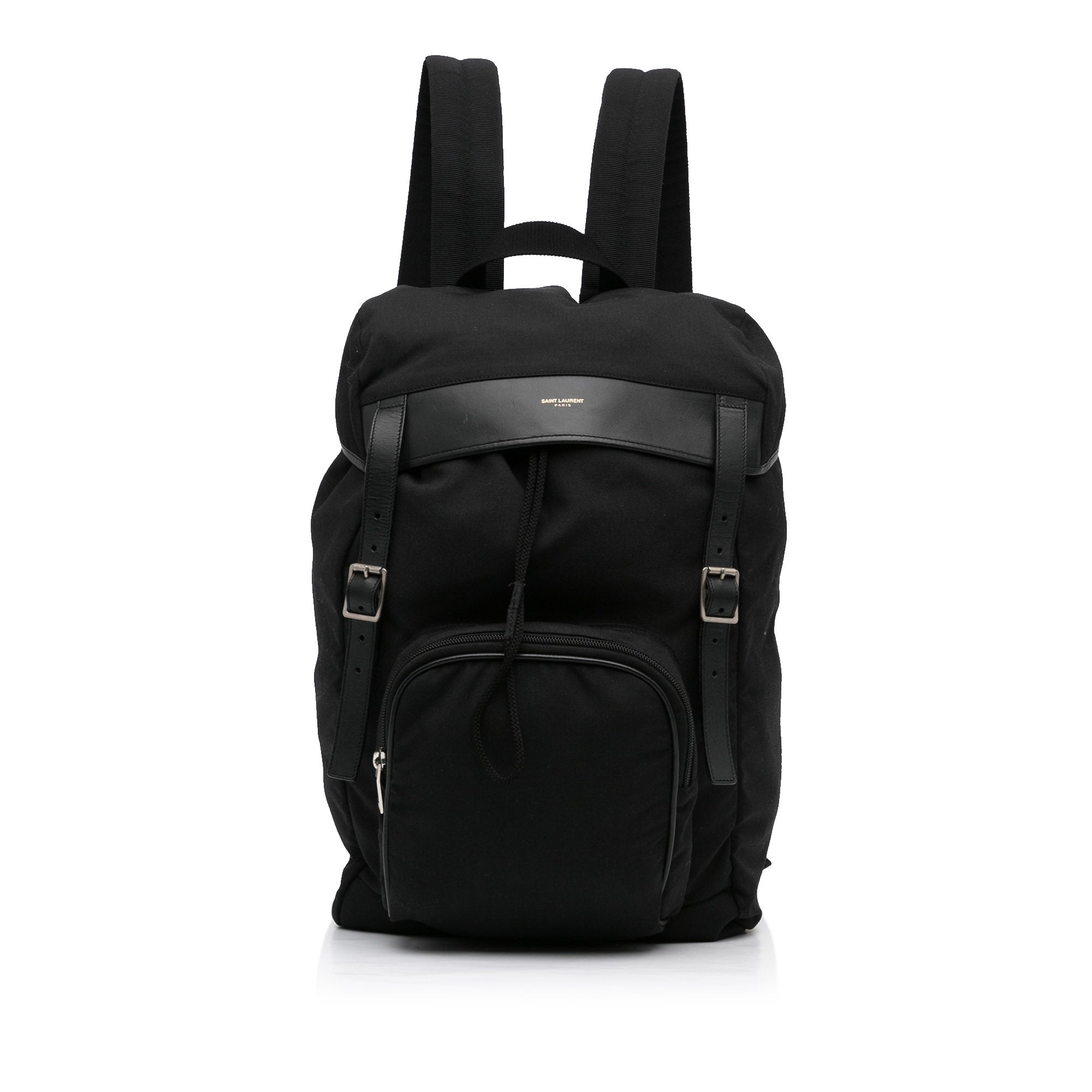 Yves Saint Laurent Utilitarian Hunting Backpack Black Canvas