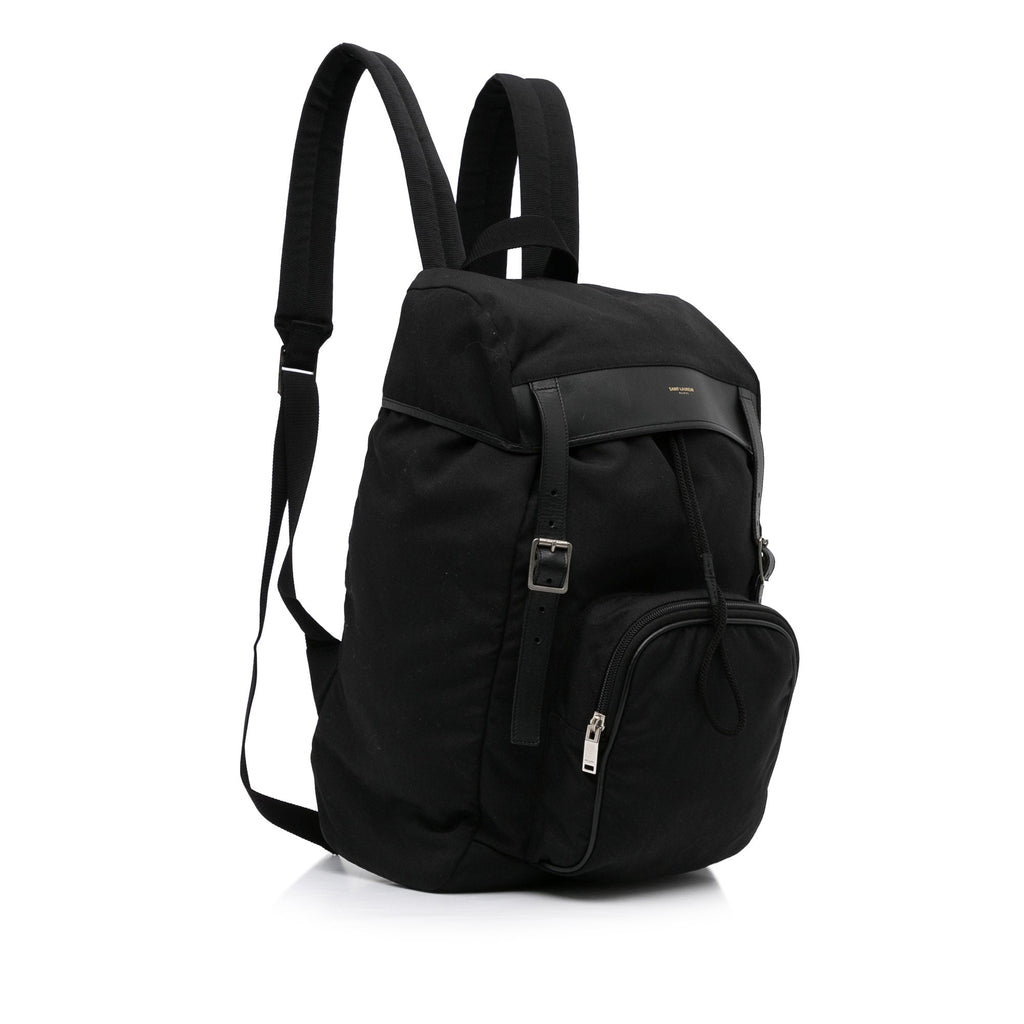 Yves Saint Laurent Utilitarian Hunting Backpack Black Canvas