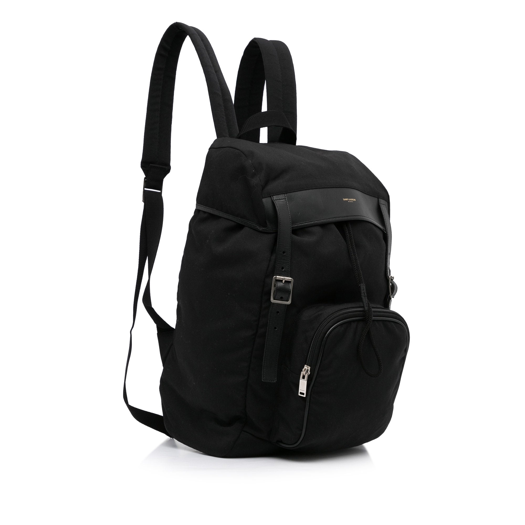 Yves Saint Laurent Utilitarian Hunting Backpack Black Canvas