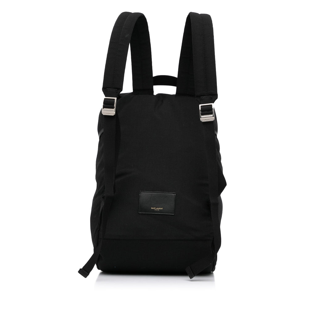 Yves Saint Laurent Utilitarian Hunting Backpack Black Canvas