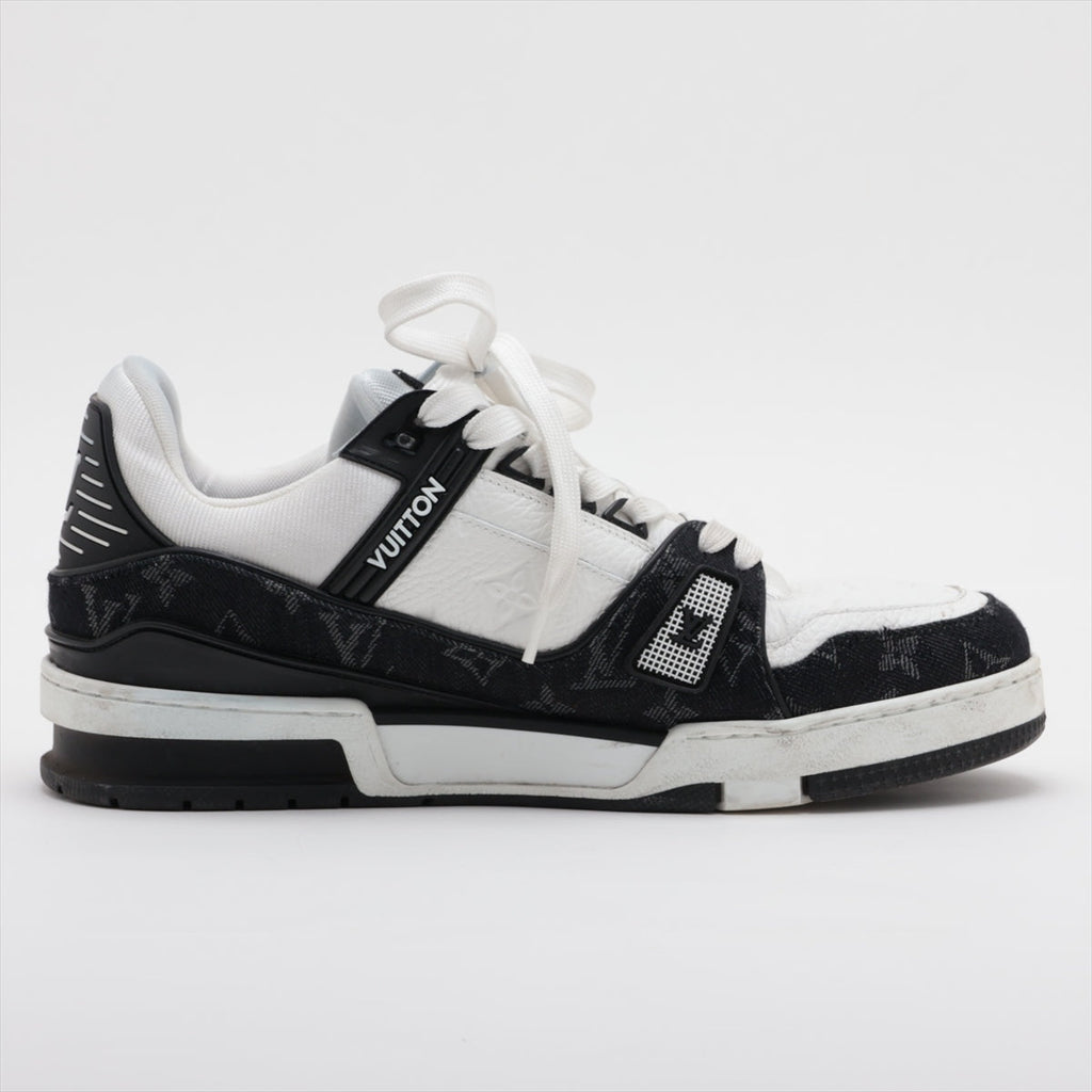 Louis Vuitton LV Trainer Line 23 Years Denim  Leather Trainers 7 Men Black × White MS0283 Monogram