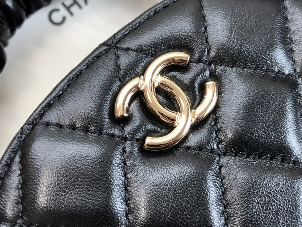 CHLVanity Case Shiny Gold Black Bag For Women 9.5cm/3.7in