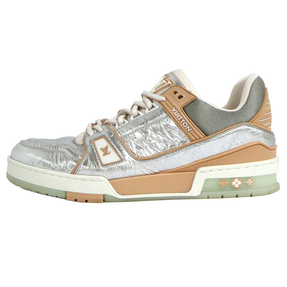 Louis Vuitton LV Trainer Line Trainers 7 26.0cm Silver Beige Virgin Brown  Shoes