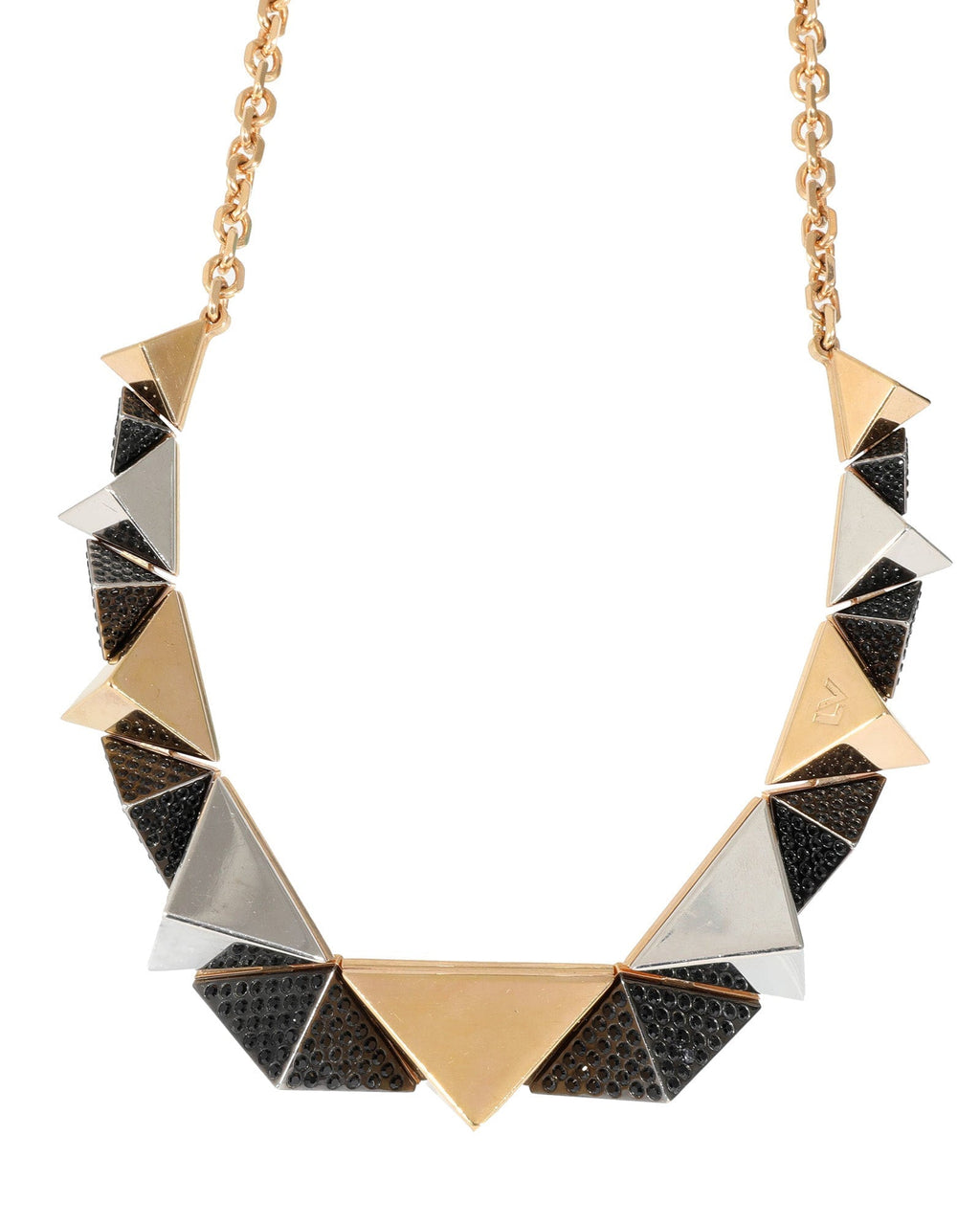 Louis Vuitton Gold Tone Pyramid Stud Necklace